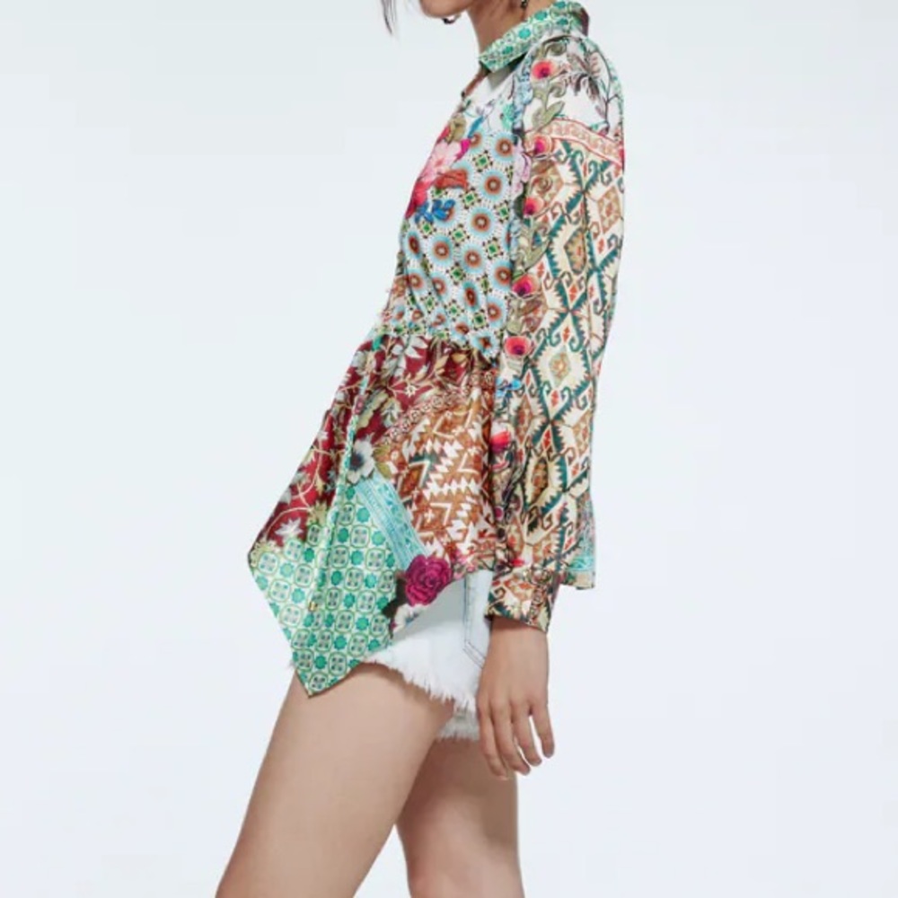 Zara patchwork shirt - Picture 4 of 10
